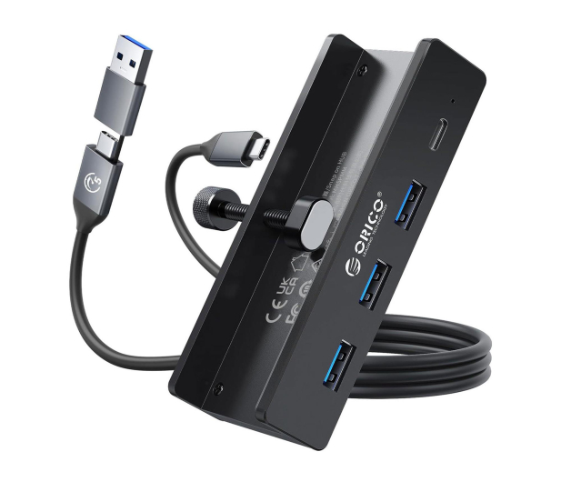 Orico Aktywny hub USB-C 5Gbps, 15W, przykręcany, 3x USB-A, USB-C, - 1500414 - zdjęcie